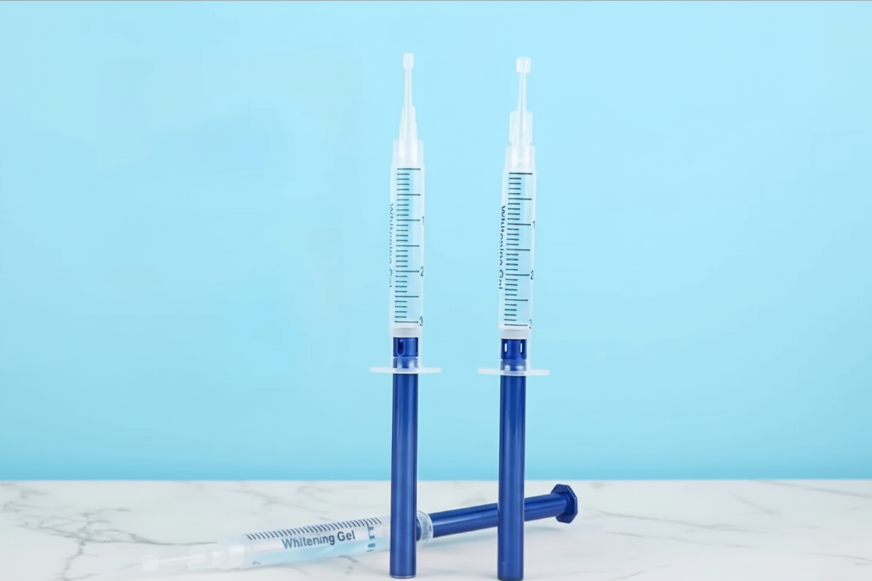 Whitening Gel Syringes - Blue Background